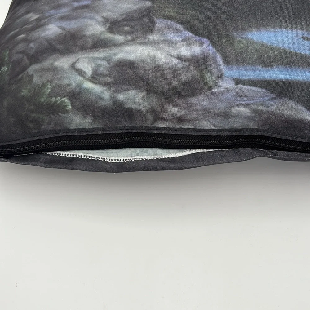 Anne Stokes Collection Mystical Wolf and Woman Satin Pillow